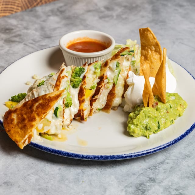 Roasted Mixed Vegetable Quesadilla.